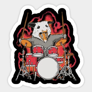 Crazy Possum playing Drums Sticker